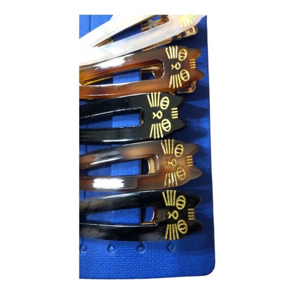 10piece cat themed “you had me at meow” assorted hair clips new - Picture 2 of 16